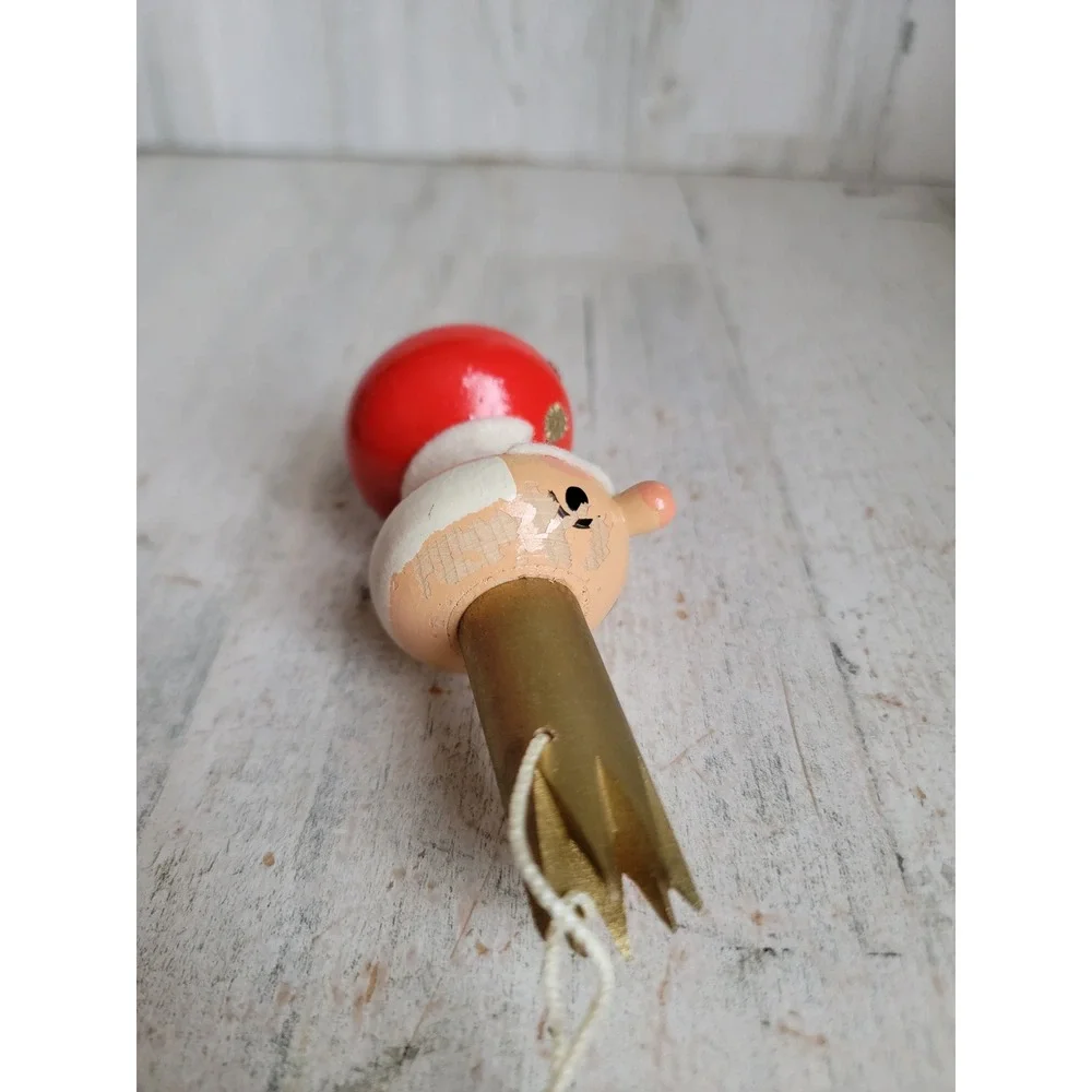 Vintage wooden king AS IS unique ornament Xmas royalty solider home